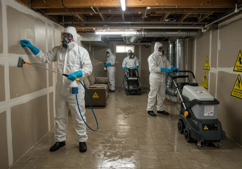 Basement Moisture Removal and Structural Drying process in Kahuku, HI